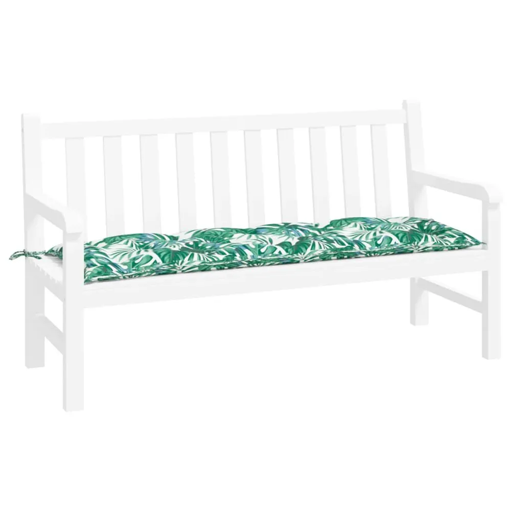 Almofadão banco jardim 150x50x7 cm tecido oxford padrão folhas vidaXL