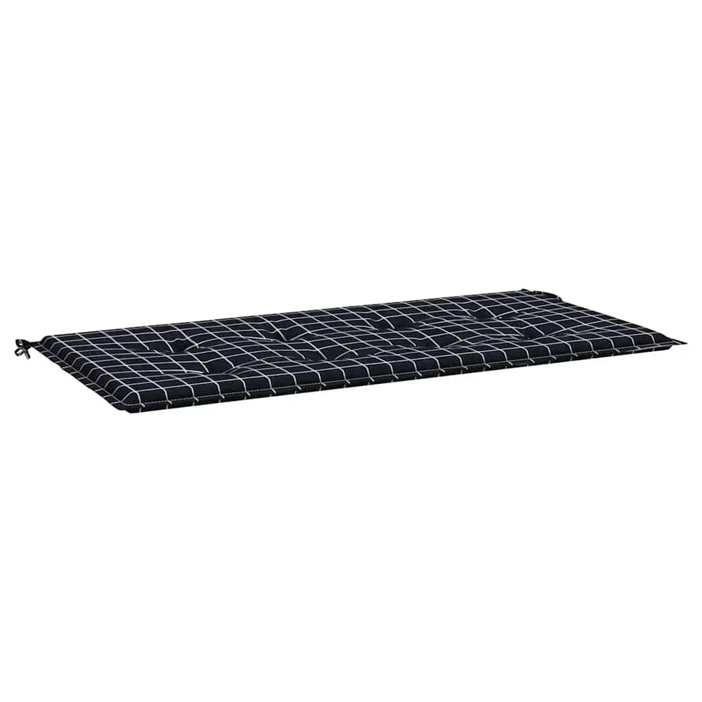 Almofadão para banco jardim 100x50x3cm tecido oxford xadrez preto vidaXL