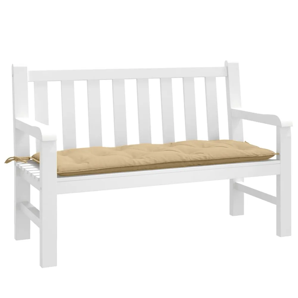 Almofadão para banco de jardim 120x50x7 cm mesclado tecido bege vidaXL