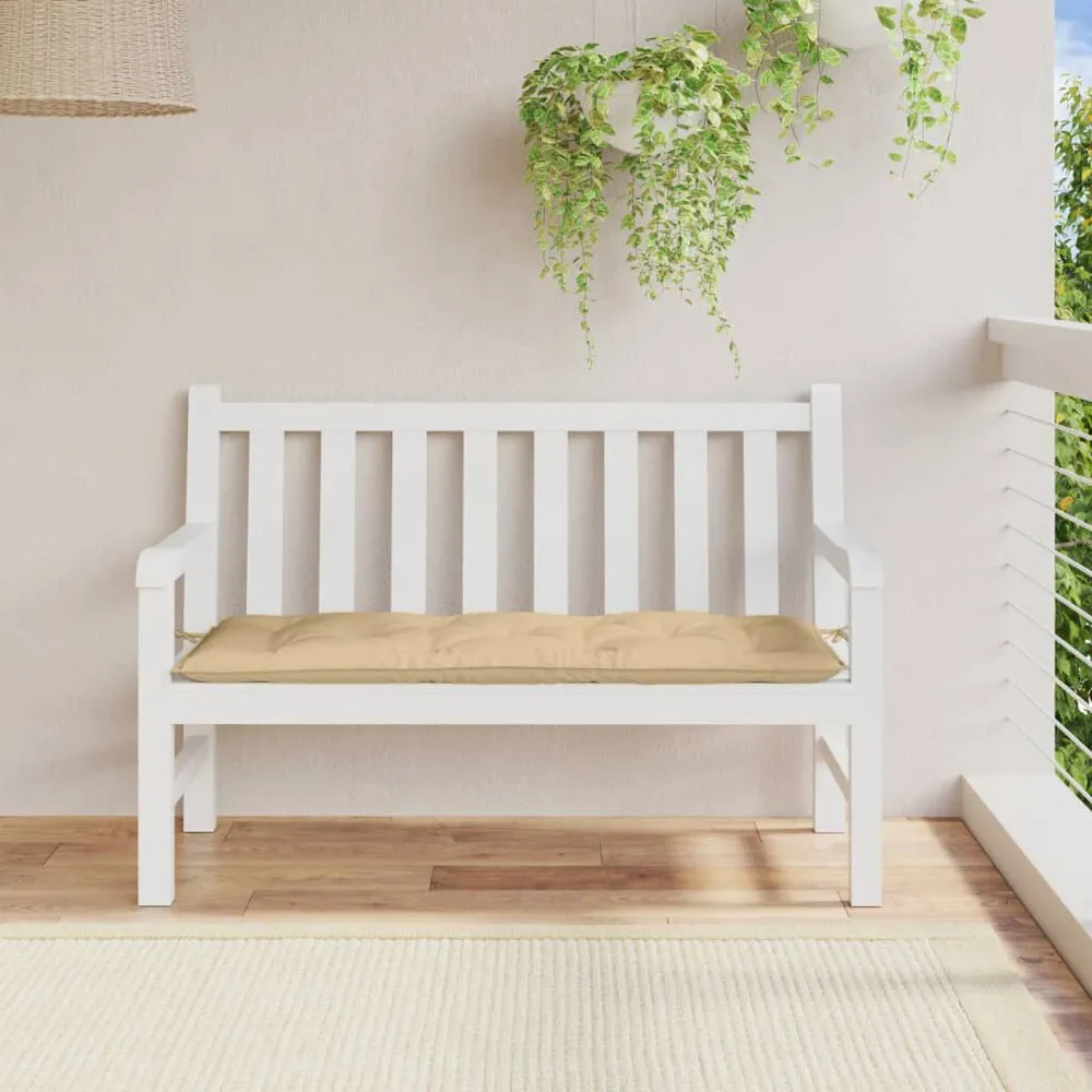 Almofadão para banco de jardim 120x50x7 cm mesclado tecido bege vidaXL
