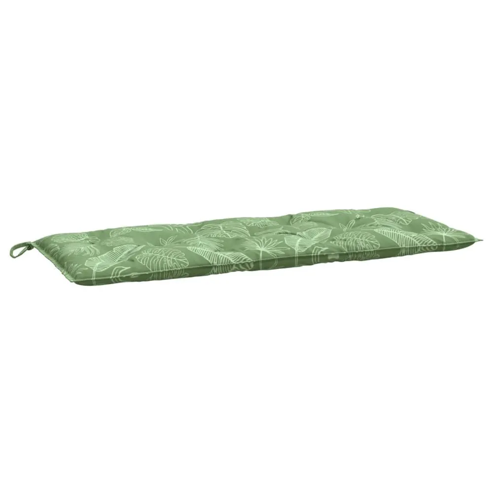 Almofadão para banco de jardim 120x50x7 cm tecido padrão folhas vidaXL