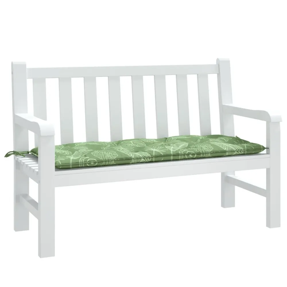 Almofadão para banco de jardim 120x50x7 cm tecido padrão folhas vidaXL