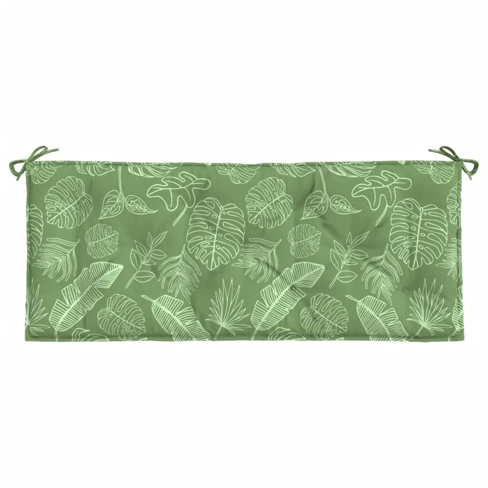 Almofadão para banco de jardim 120x50x7 cm tecido padrão folhas vidaXL