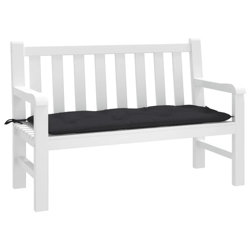 Almofadão para banco de jardim 120x50x7 cm tecido oxford preto vidaXL