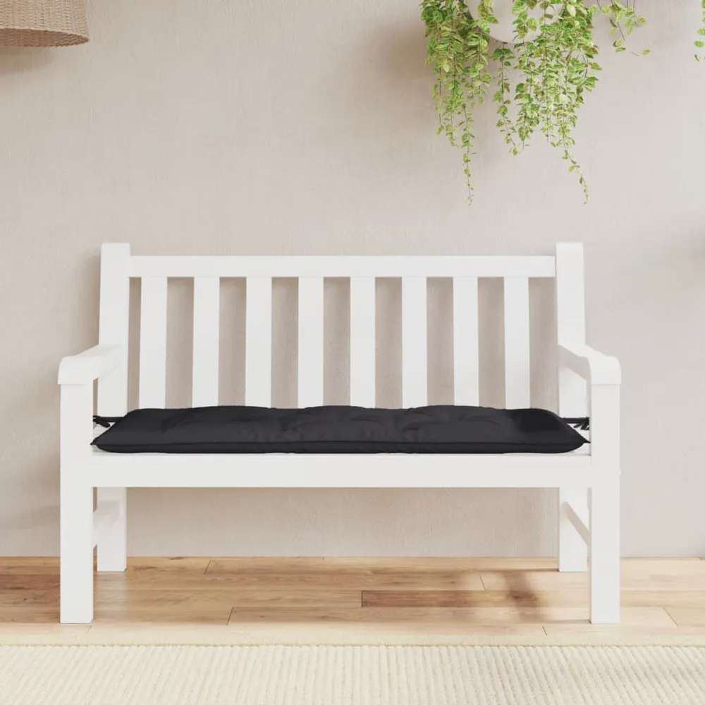 Almofadão para banco de jardim 120x50x7 cm tecido oxford preto vidaXL