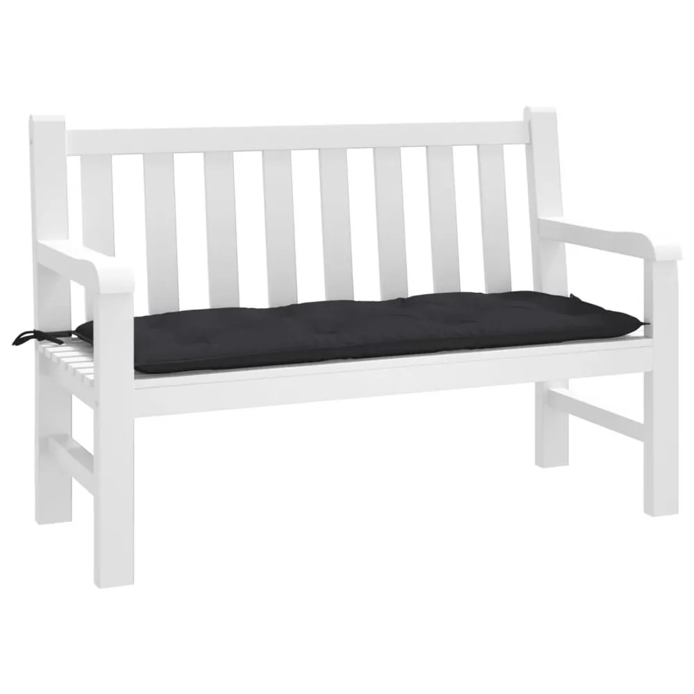 Almofadão para banco de jardim 120x50x7 cm tecido oxford preto vidaXL