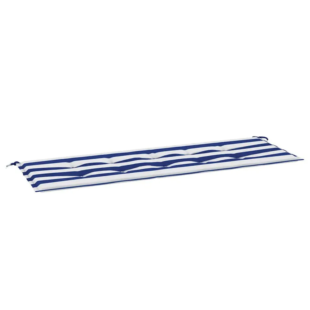 Almofadão para banco jardim 150x50x3 cm tecido oxford azul/branco vidaXL