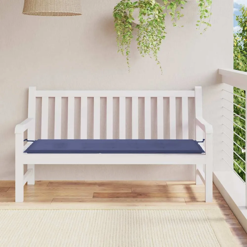 Almofadão para banco jardim 150x50x3cm tecido oxford azul-marinho vidaXL