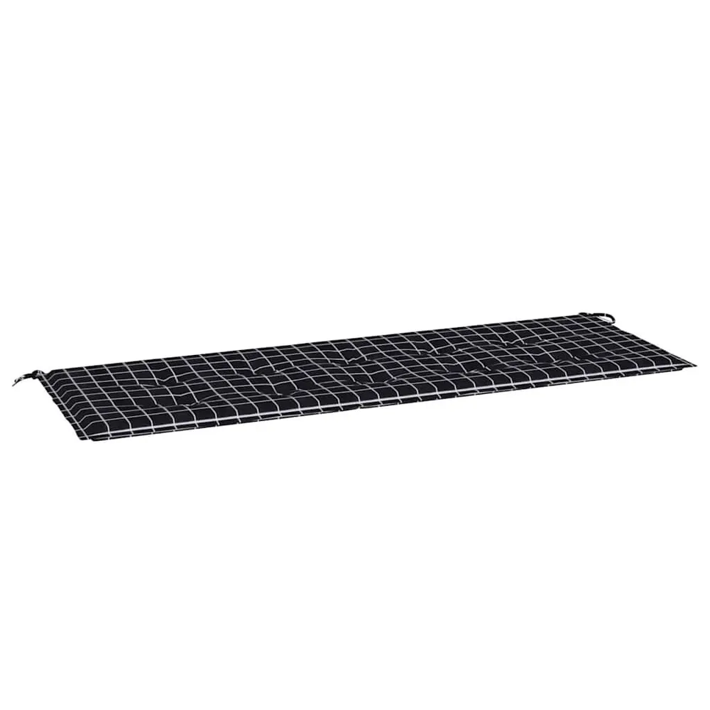 Almofadão para banco jardim 150x50x3cm tecido oxford xadrez preto vidaXL