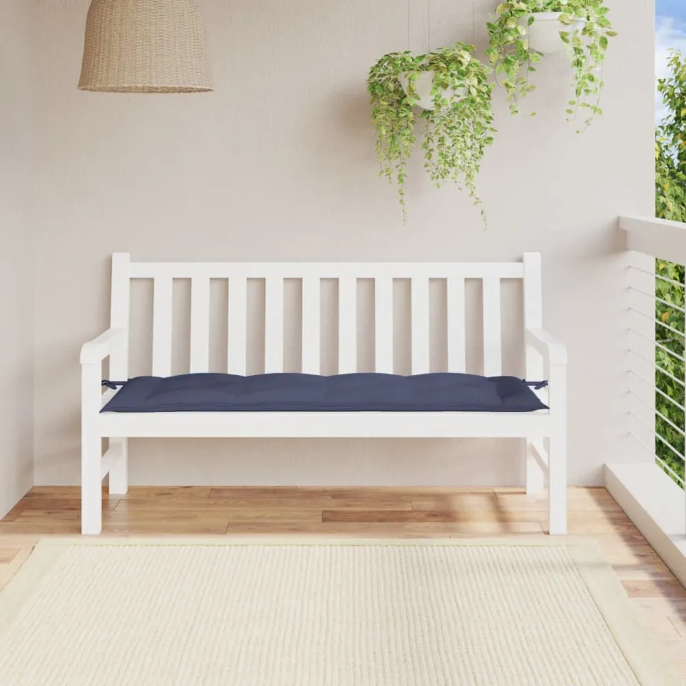 Almofadão para banco jardim 150x50x7cm tecido oxford azul-marinho vidaXL