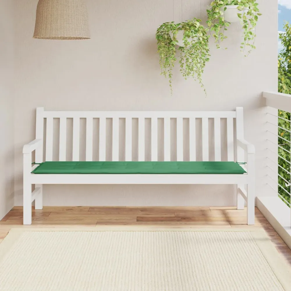 Almofadão para banco de jardim 180x50x3 cm tecido oxford verde vidaXL