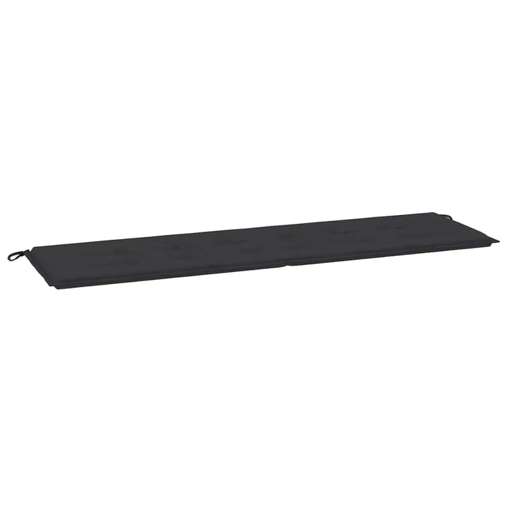 Almofadão para banco de jardim 180x50x3 cm tecido oxford preto vidaXL