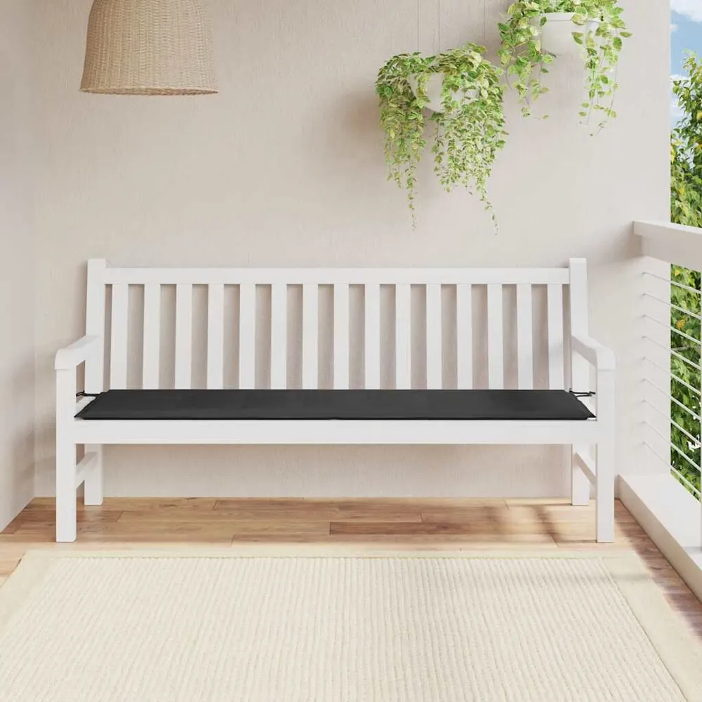 Almofadão para banco de jardim 180x50x3 cm tecido oxford preto vidaXL