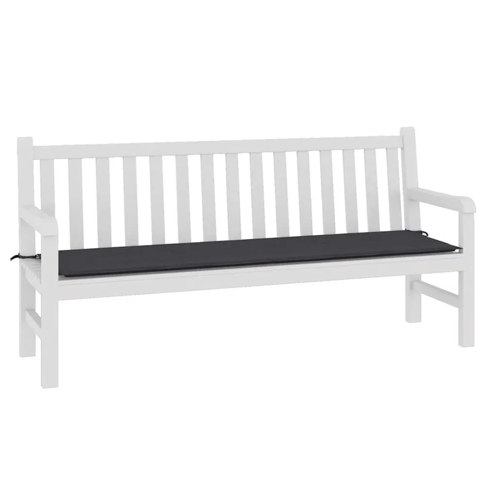 Almofadão para banco de jardim 180x50x3 cm tecido oxford preto vidaXL