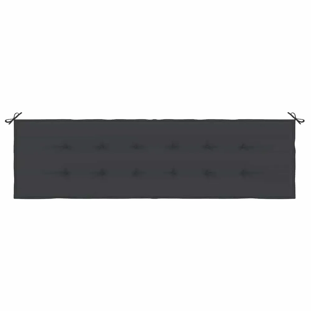 Almofadão para banco de jardim 180x50x3 cm tecido oxford preto vidaXL