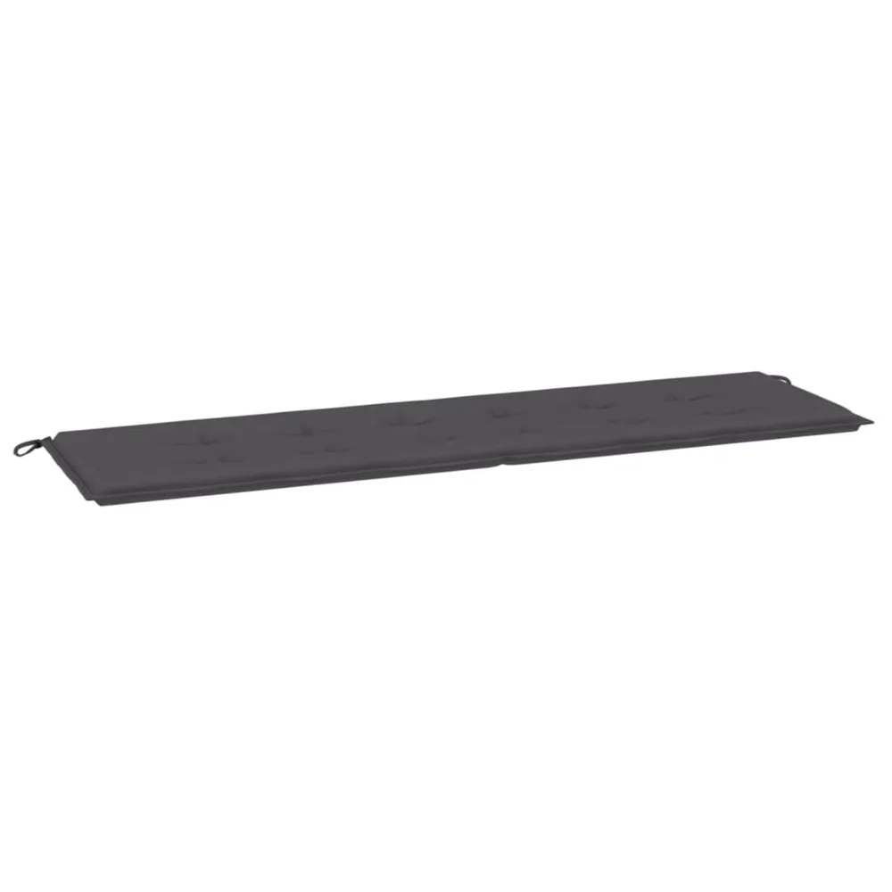Almofadão para banco jardim 180x50x3 cm tecido oxford antracite vidaXL
