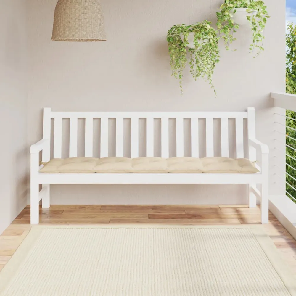 Almofadão para banco de jardim 180x50x7 cm tecido oxford bege vidaXL
