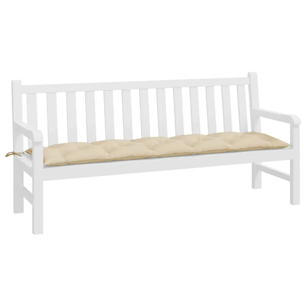 Almofadão para banco de jardim 180x50x7 cm tecido oxford bege vidaXL