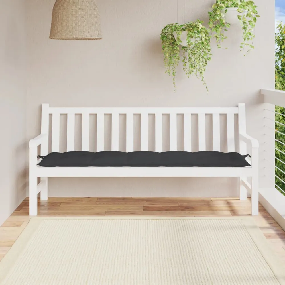 Almofadão para banco de jardim 180x50x7 cm tecido oxford preto vidaXL