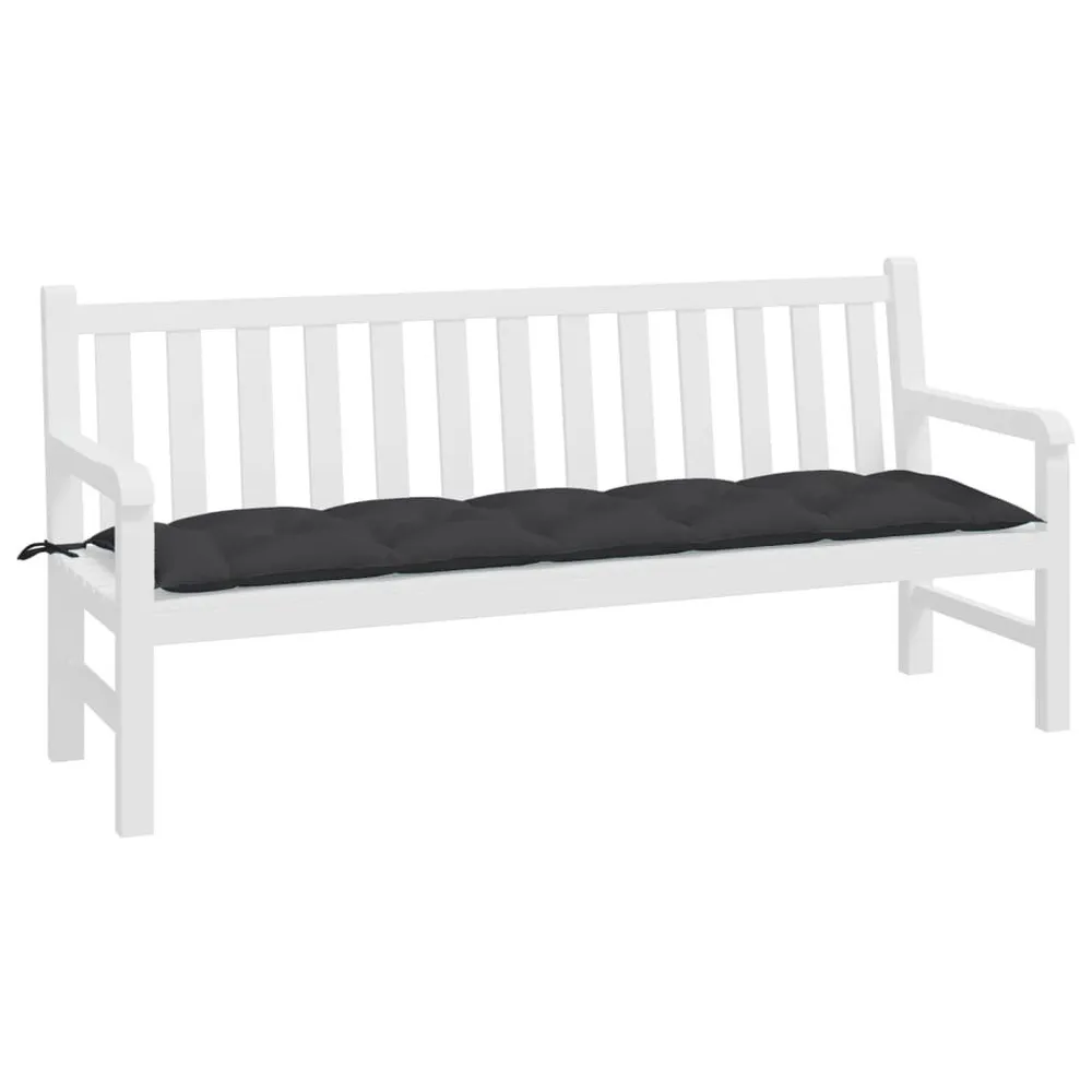 Almofadão para banco de jardim 180x50x7 cm tecido oxford preto vidaXL