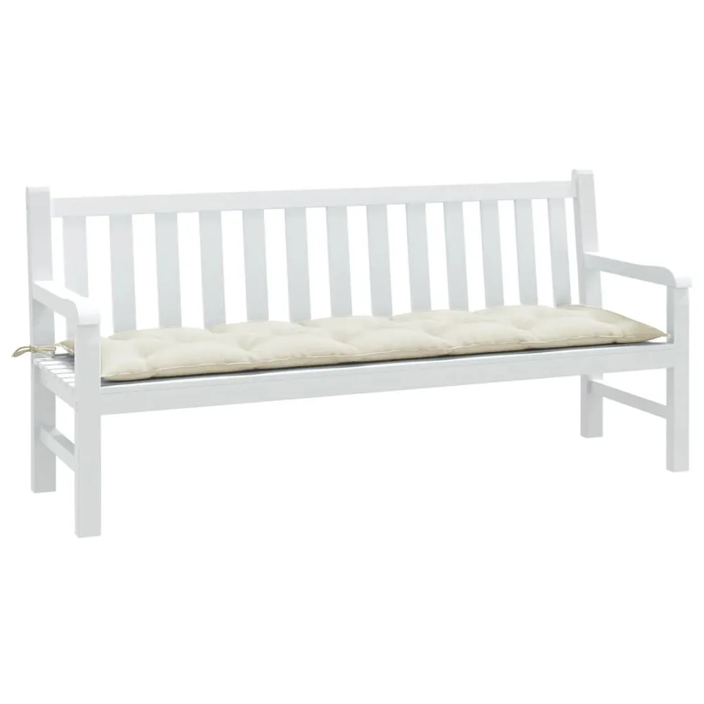 Almofadão para banco de jardim 180x50x7cm mesclado tecido creme vidaXL