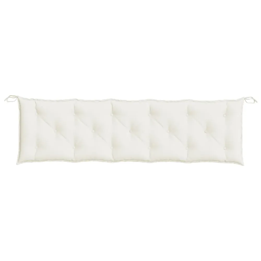 Almofadão para banco de jardim 180x50x7cm mesclado tecido creme vidaXL