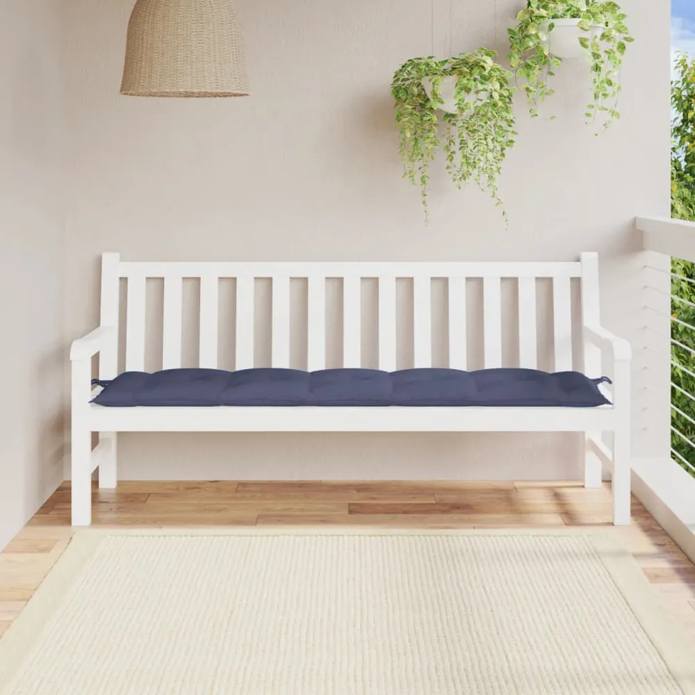 Almofadão para banco jardim 180x50x7cm tecido oxford azul-marinho vidaXL