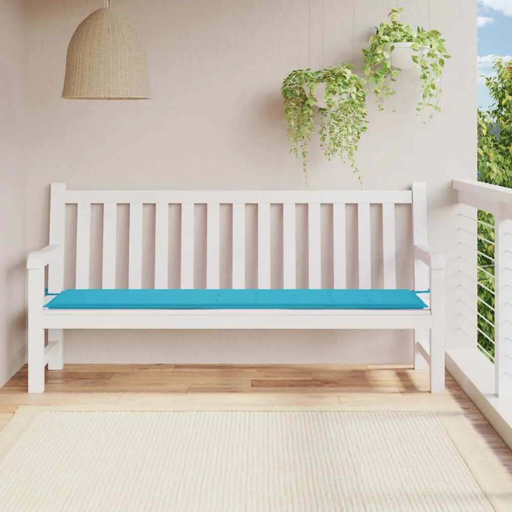 Almofadão para banco de jardim 200x50x3 cm tecido turquesa vidaXL