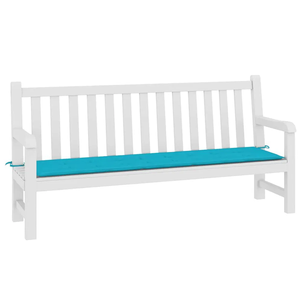 Almofadão para banco de jardim 200x50x3 cm tecido turquesa vidaXL