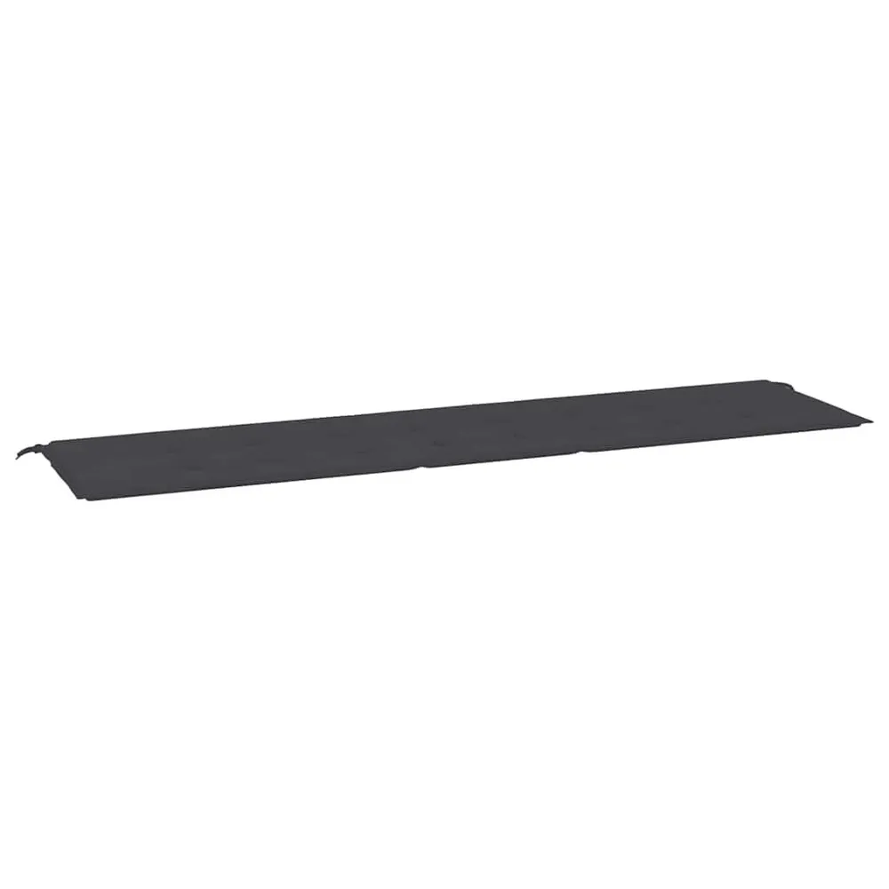 Almofadão para banco de jardim 200x50x3 cm tecido preto vidaXL
