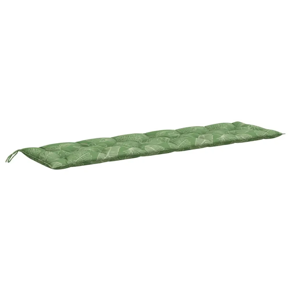 Almofadão para banco de jardim 200x50x7 cm tecido padrão folhas vidaXL