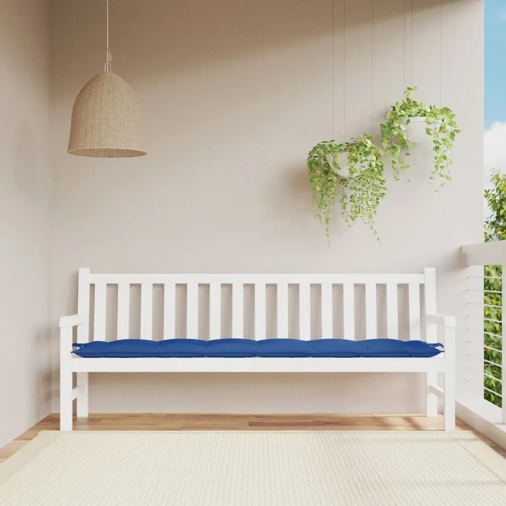 Almofadão para banco jardim 200x50x7 cm tecido oxford azul royal vidaXL