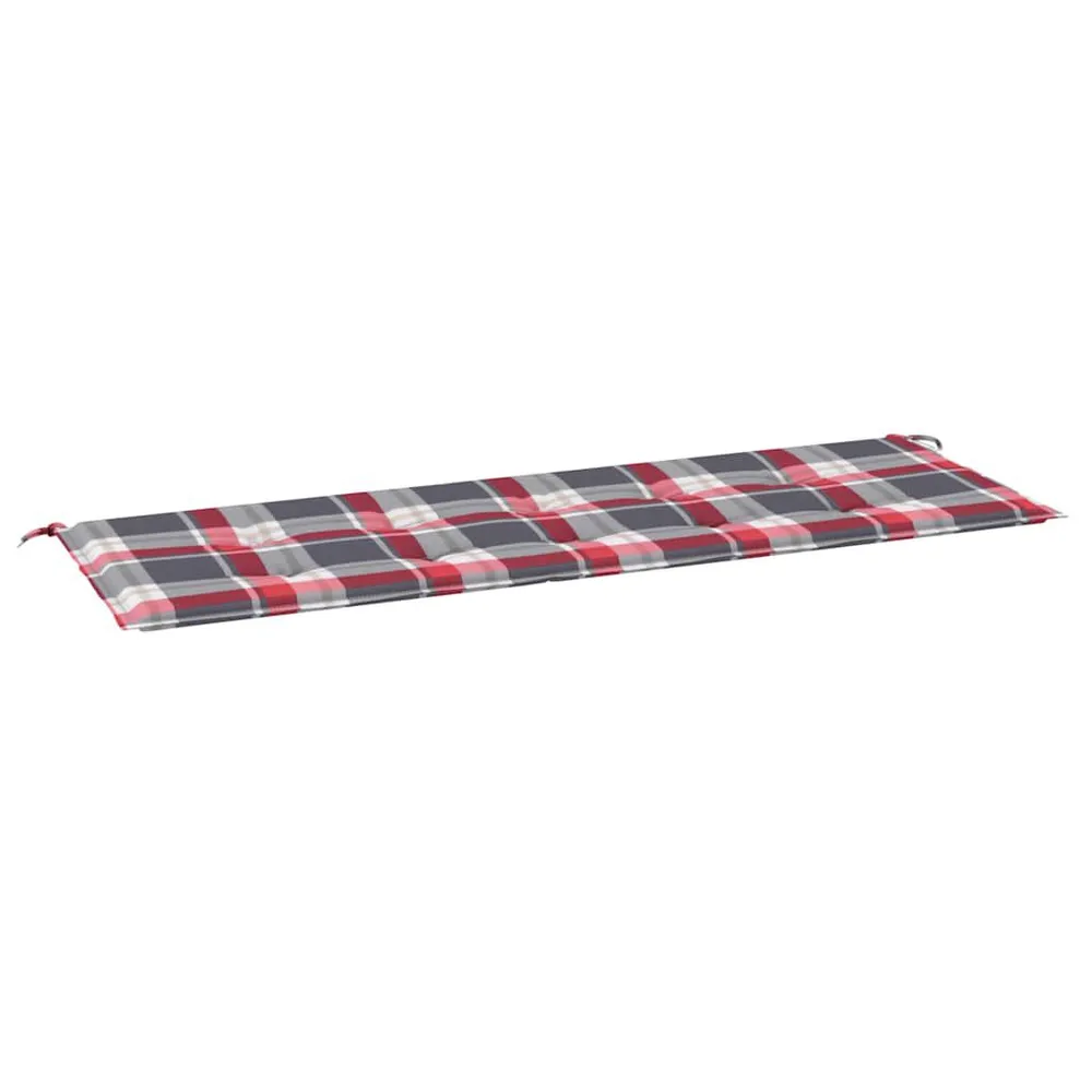 Almofadão para banco de jardim tecido oxford xadrez vermelho vidaXL