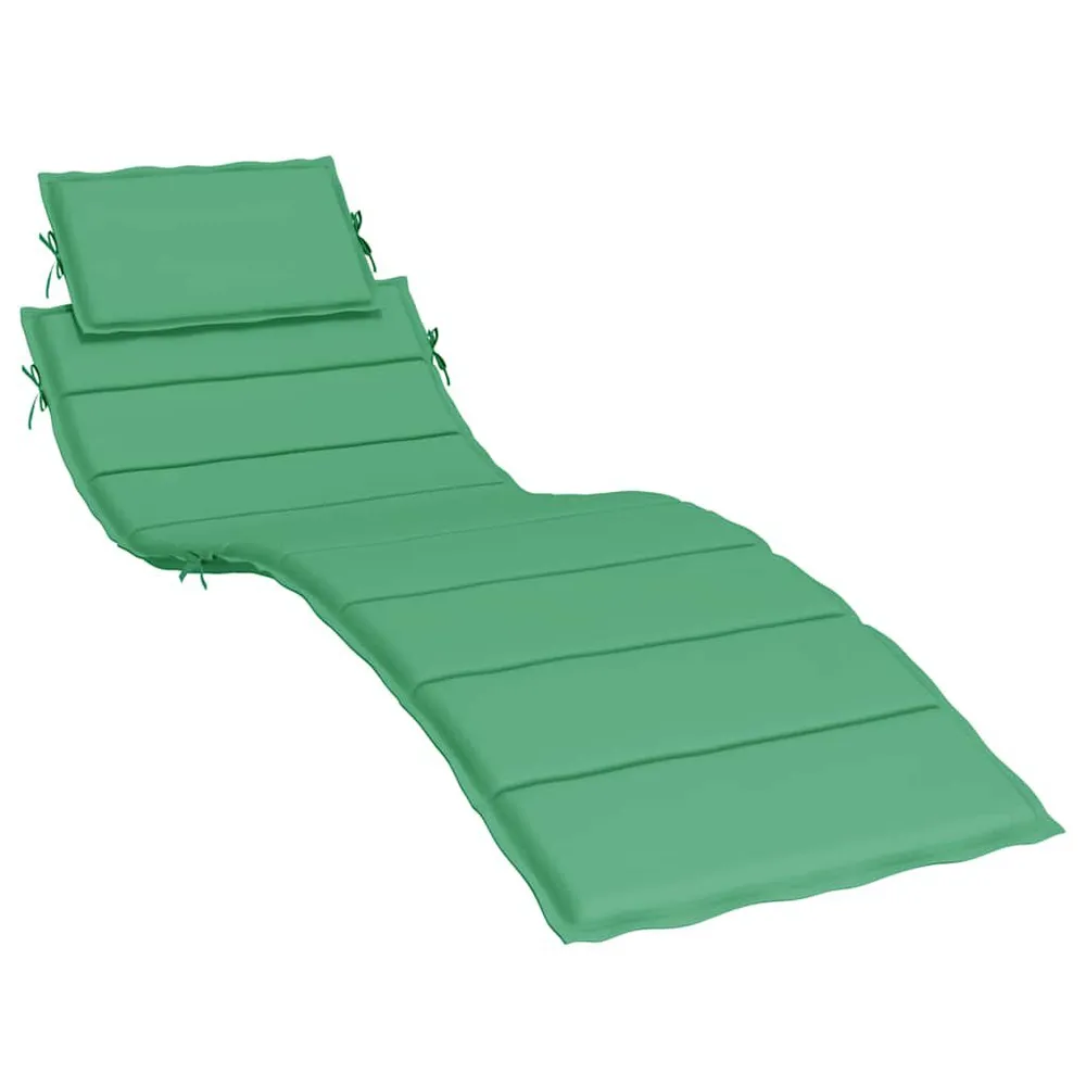 Almofadão para espreguiçadeira 186x58x3 cm tecido oxford verde vidaXL