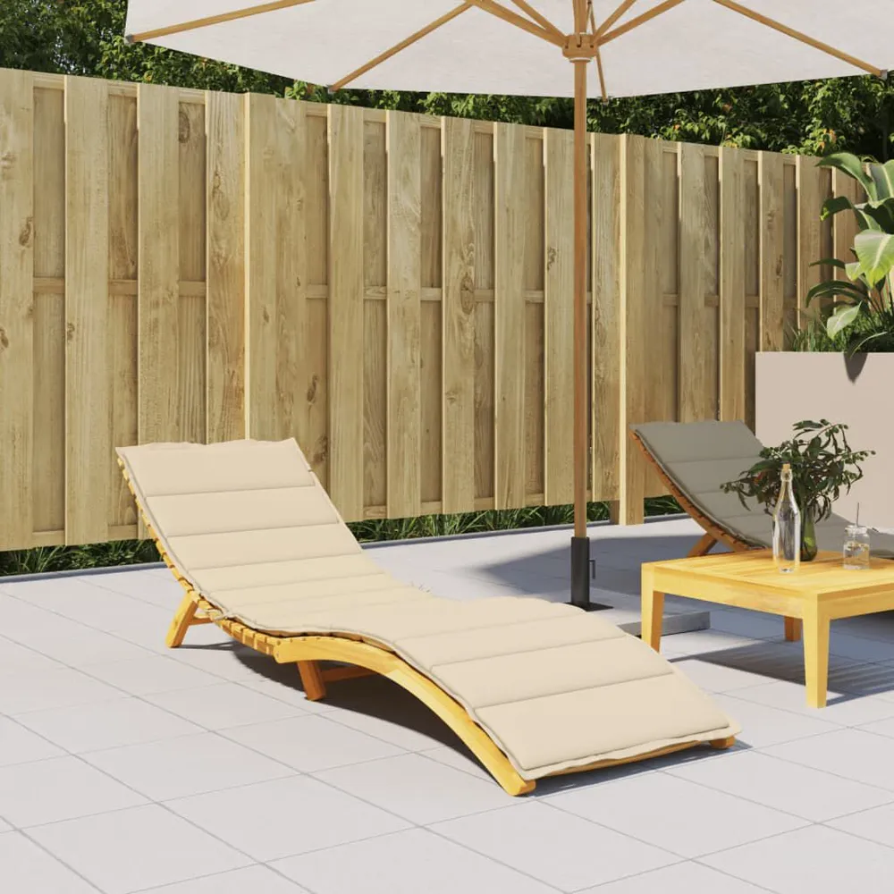Almofadão para espreguiçadeira 200x70x3 cm tecido oxford bege vidaXL