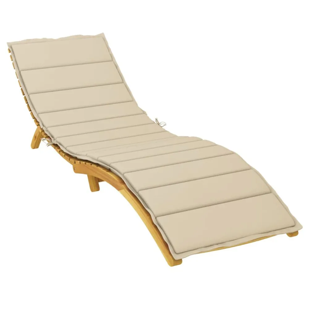Almofadão para espreguiçadeira 200x70x3 cm tecido oxford bege vidaXL