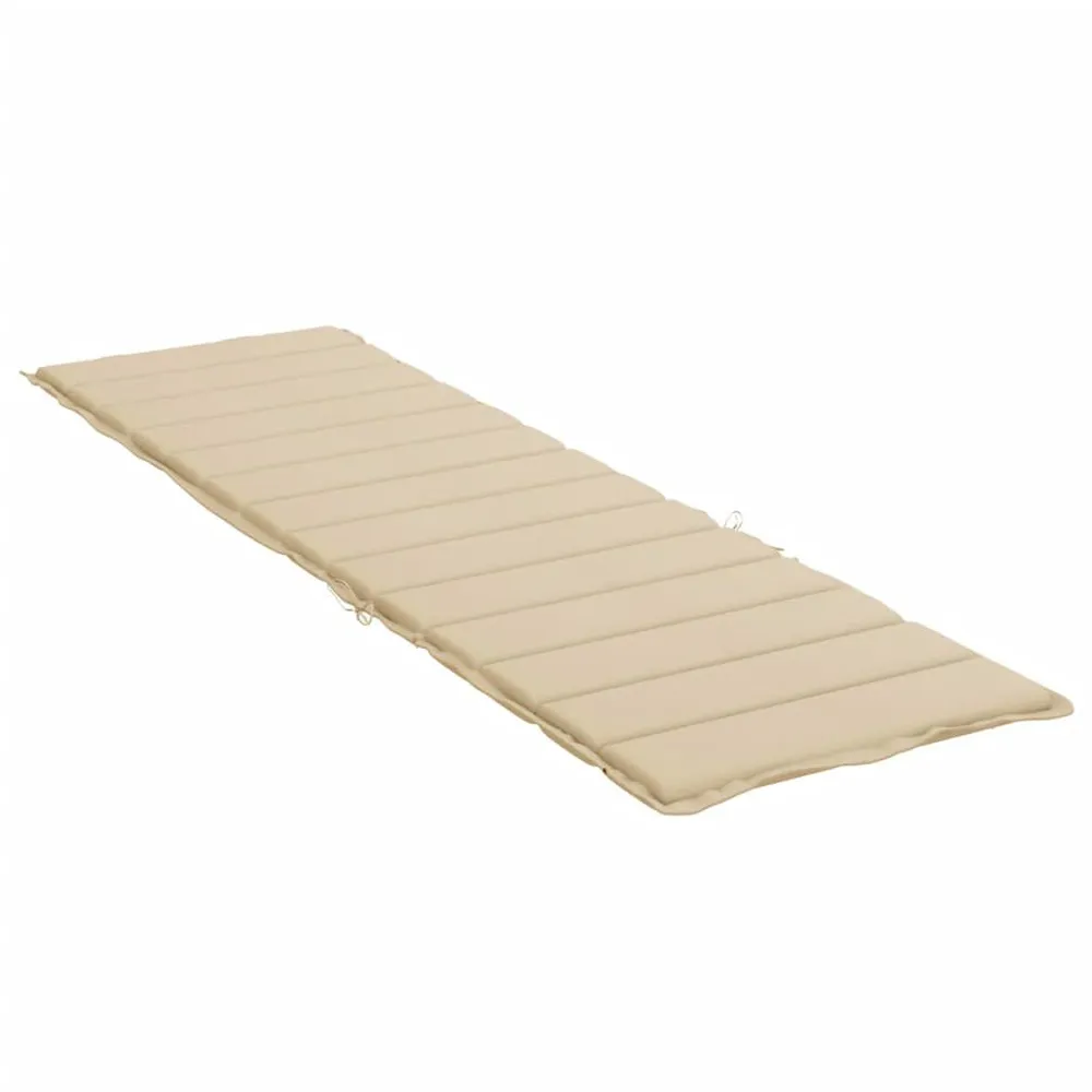 Almofadão para espreguiçadeira 200x70x3 cm tecido oxford bege vidaXL