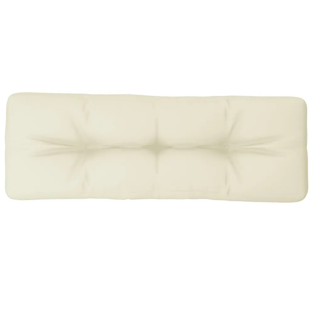 Almofadão para sofá de paletes 120x40x12 cm tecido creme vidaXL