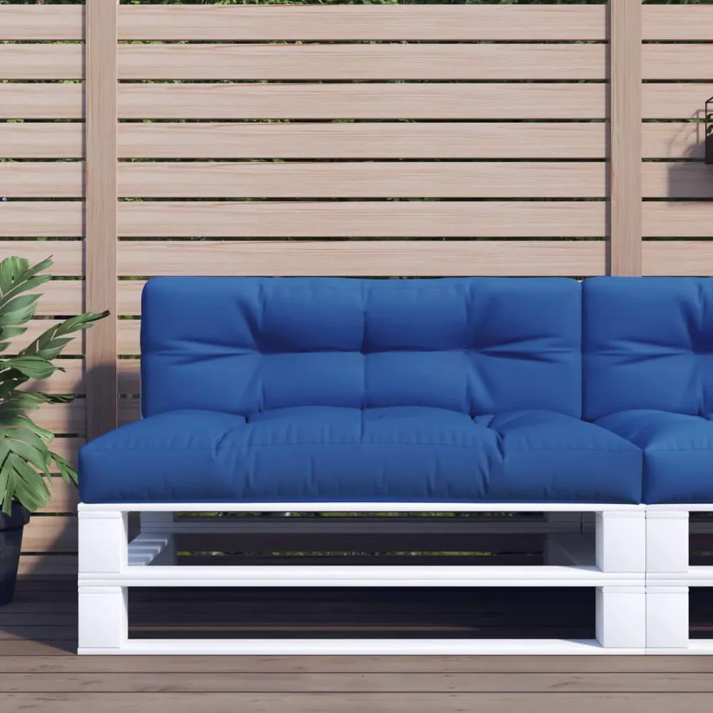 Almofadão para sofá de paletes 120x40x12 cm tecido azul real vidaXL