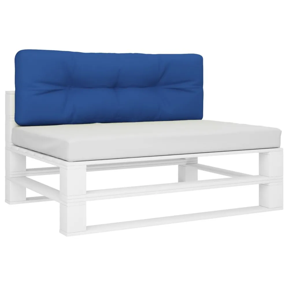 Almofadão para sofá de paletes 120x40x12 cm tecido azul real vidaXL
