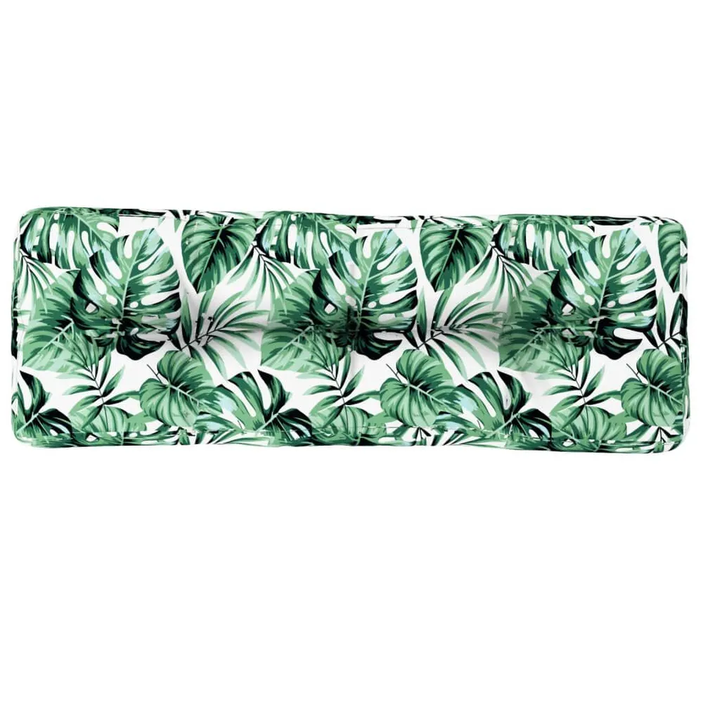 Almofadão para sofá de paletes 120x40x12cm tecido padrão folhas vidaXL