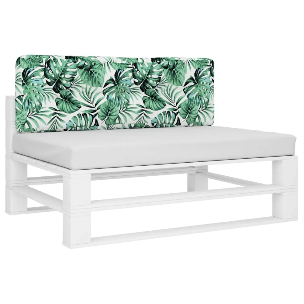 Almofadão para sofá de paletes 120x40x12cm tecido padrão folhas vidaXL