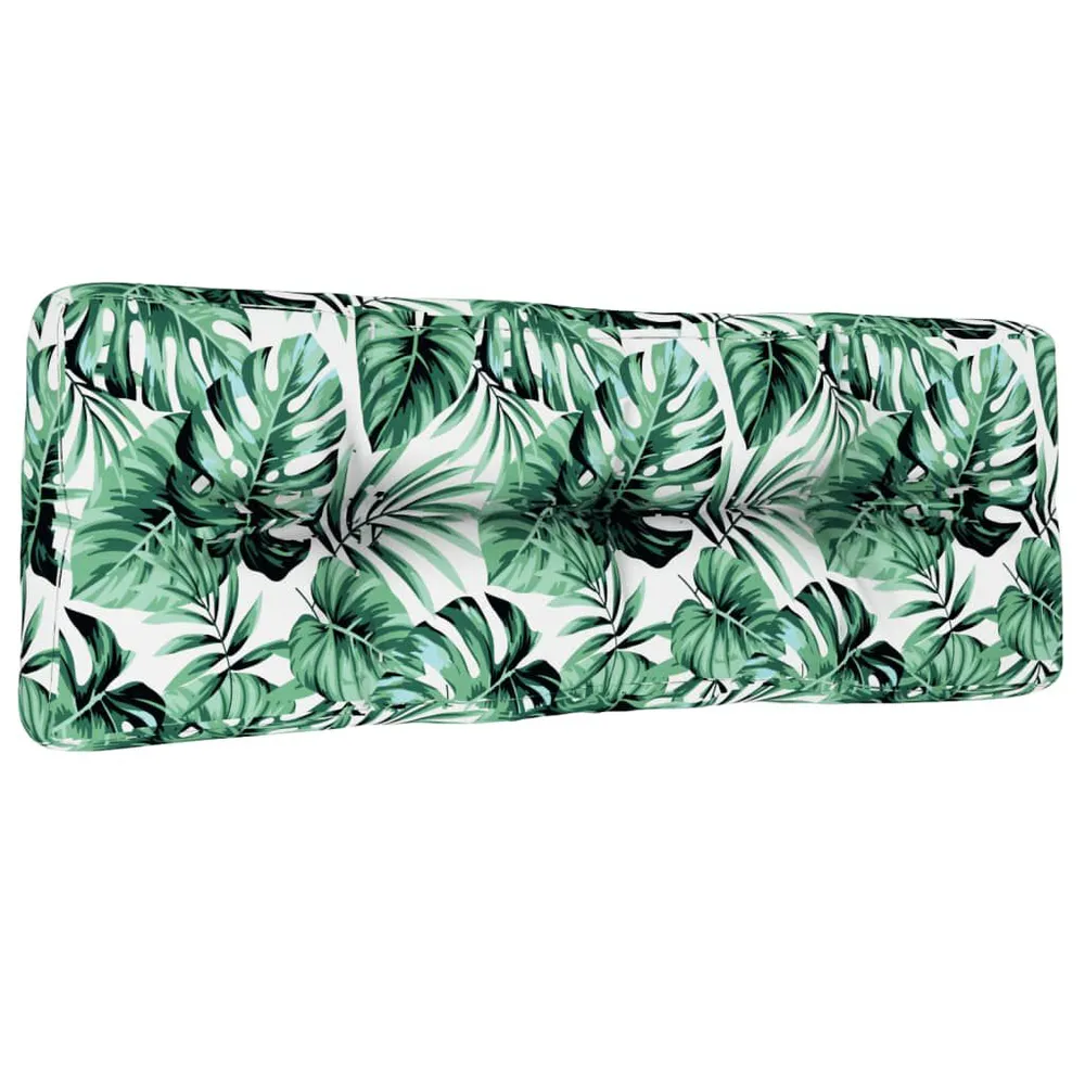 Almofadão para sofá de paletes 120x40x12cm tecido padrão folhas vidaXL