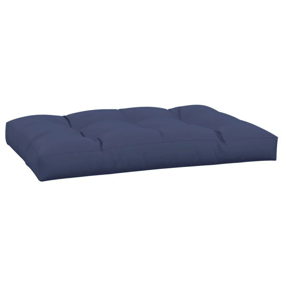 Almofadão para sofá de paletes 120x80x12 cm tecido azul-marinho vidaXL