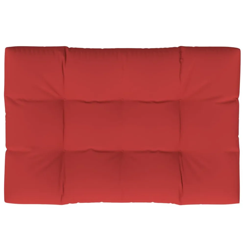 Almofadão para sofá de paletes 120x80x12 cm tecido vermelho vidaXL