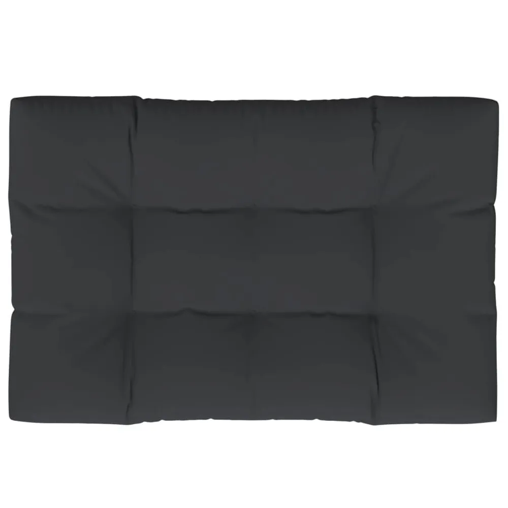 Almofadão para sofá de paletes 120x80x12 cm tecido preto vidaXL