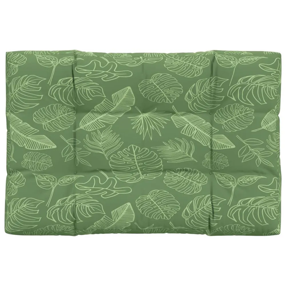 Almofadão para sofá de paletes 120x80x12cm tecido padrão folhas vidaXL