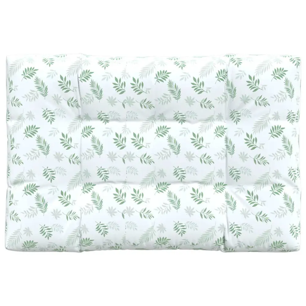 Almofadão para sofá de paletes 120x80x12cm tecido padrão folhas vidaXL