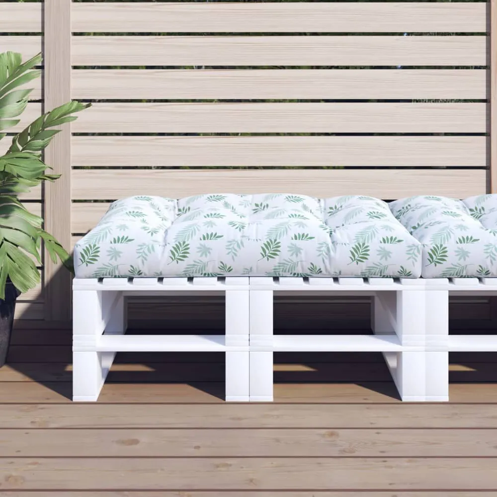Almofadão para sofá de paletes 120x80x12cm tecido padrão folhas vidaXL