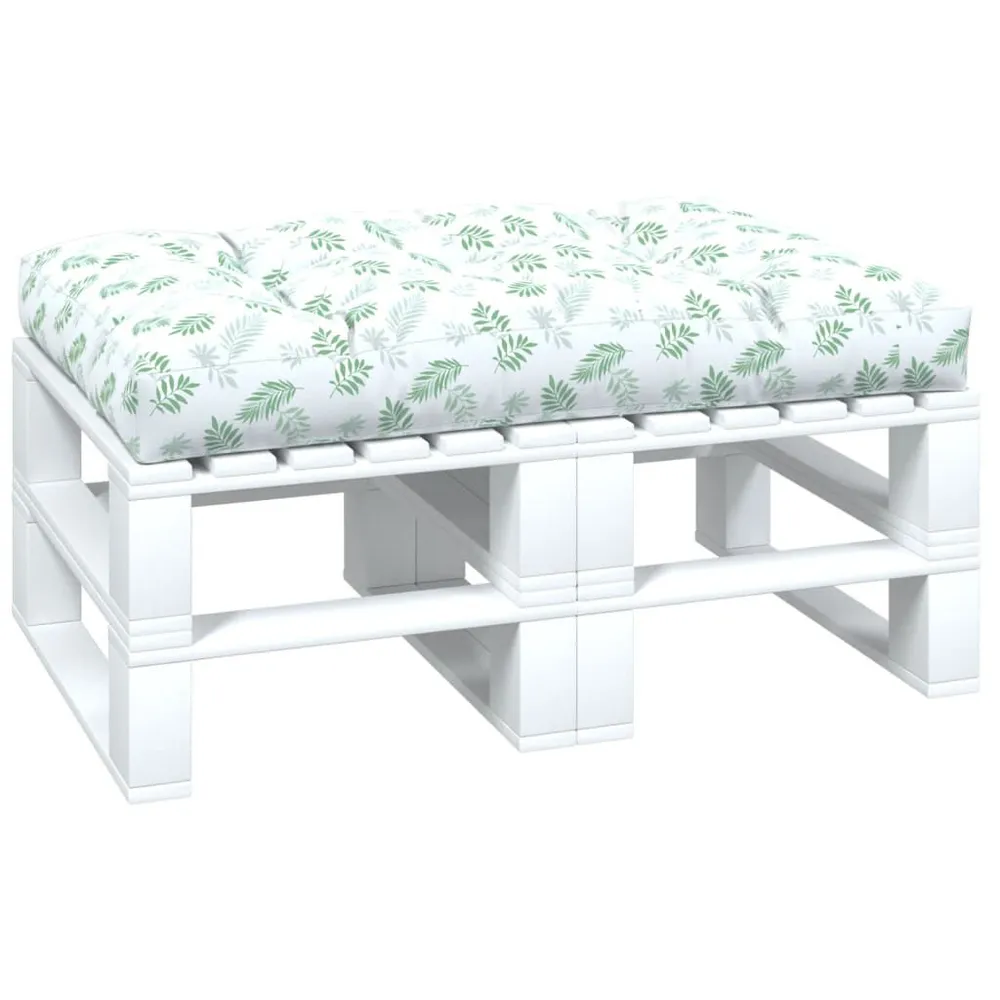 Almofadão para sofá de paletes 120x80x12cm tecido padrão folhas vidaXL